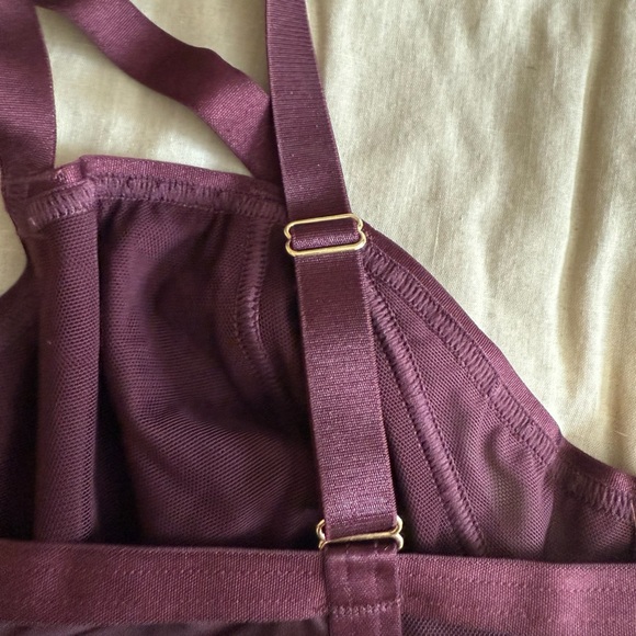 Torrid Plus Size Sexy Strappy Satin Underwire Bra in Deep Burgundy Sz 2 NWT - Picture 14 of 17
